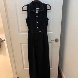 ZARA black wide leg jumpsuit size small NWT